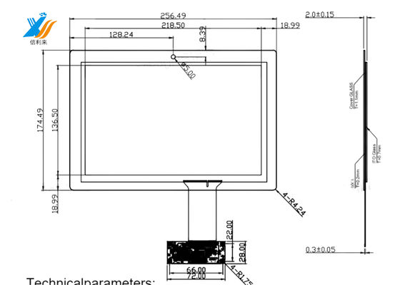 10.1 polegadas de painel de toque capacitivo projetado tudo em um vidro ITO