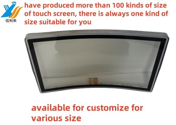 32 polegadas painel de tela sensível ao toque curvo multi-toque PCAP tela sensível ao toque impermeável à água impermeável a óleo Anti-UV personalizáveis jukeboxes industriais comerciais médicos