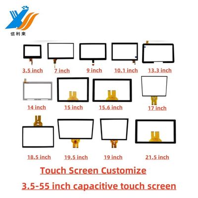Personalizar Multi-size multi-touch projetado capacitivo (PCAP) GG GFF painel de tela sensível ao toque para máquina de venda de educação médica industrial comercial