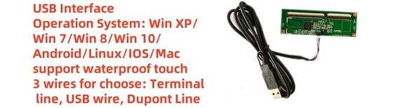 Display de tela sensível ao toque de 10 pontos de 43 polegadas Interface USB Estrutura G + G