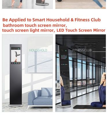 Ecrã MultiTouch personalizável Espelho inteligente com resistente à água resistente ao óleo para Fitness Club Smart Home Banheiro LCD LED Espelho de tela sensível ao toque