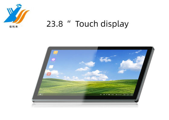 Monitor de tela multi-touch preto com tecnologia IC EETI e estrutura GG