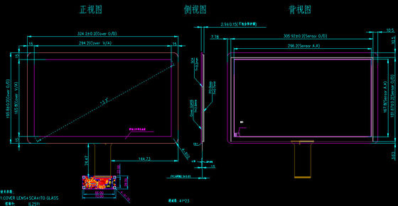 13.3'' Industrial Multi Touch Screen Panel com USB e IIC Interface G+G Estrutura