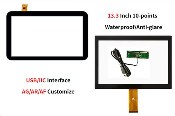 13.3'' Industrial Multi Touch Screen Panel com USB e IIC Interface G+G Estrutura