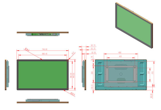 32 polegadas capacitivo Kit de montagem do monitor de toque -30C-80C Leve suas operações industriais para o próximo nível