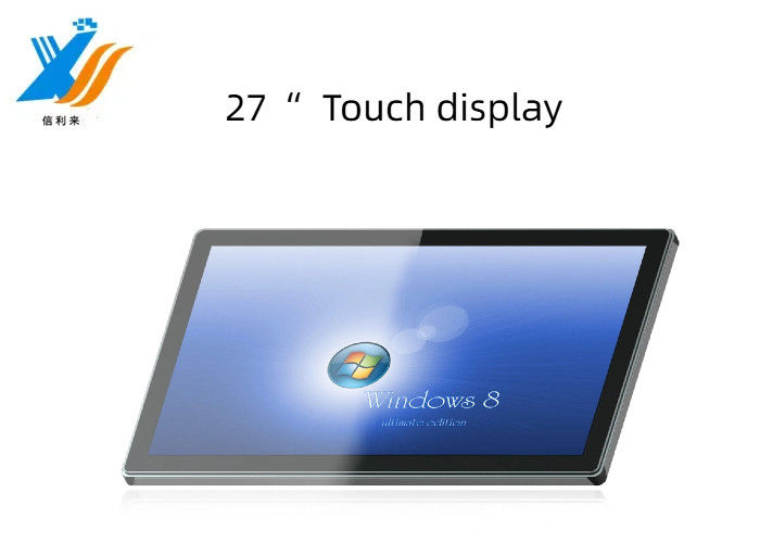 27 polegadas multi-touch projetado capacitivo (PCAP) touch screen monitor Personalizar resistente à água resistente a óleo Anti-UV AR AG AF lcd display led monitor Windows Android VGA HDMI para tablet pc educação industrial