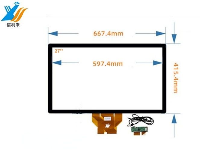 27 polegadas Ecrã sensível ao toque capacitivo com tipo de interface USB para interfaces industriais de máquina-homem