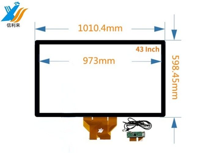 Painel de toque capacitivo multi-toque de 43 polegadas personalizável com monitor BOE LG IC para parede de vídeo interativa HMI educação quiosque de autoatendimento tablets caixa registrador POS
